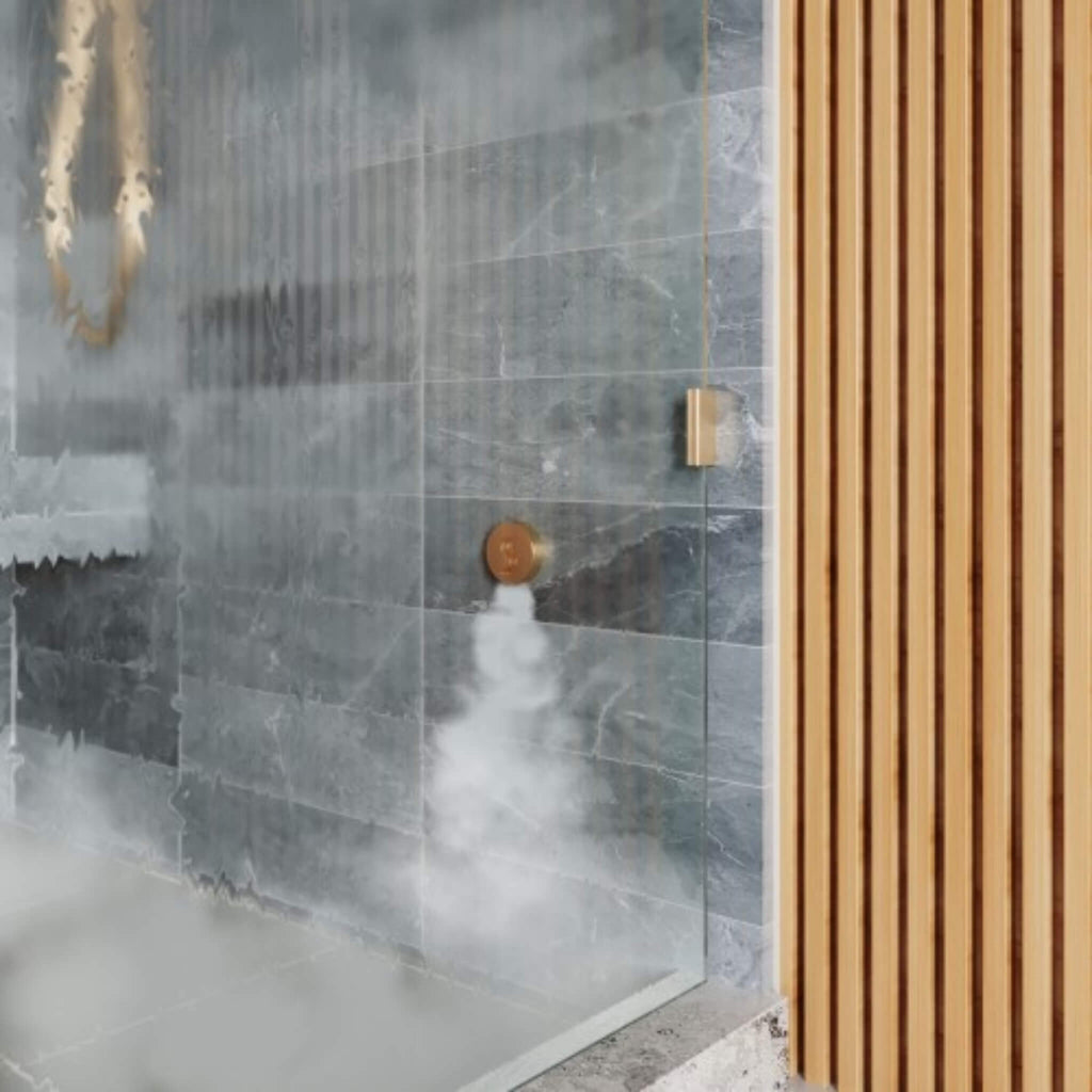 ThermaSol SignaTouch Flushmount 5-Inch Digital Shower Steam Control Package With Serenity 10 [TWPSR-PN] (SAK84375) - Saksby Wholesale  - Shower Room View