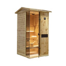 Thermora 1-Person Outdoor Weather-Resistant Traditional Wooden Steam Sauna Room (SAK71642) - Saksby Wholesale - Front Side View