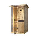 Thermora 1-Person Outdoor Weather-Resistant Traditional Wooden Steam Sauna Room (SAK71642) - Saksby Wholesale - Side VIew