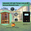 Thermora 2-Person Ultra-Low EMF Mahogany Outdoor Infrared Sauna With Bluetooth Speakers (SAK43021)