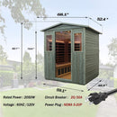 Thermora 4-Person Full-Spectrum Low EMF Carbonized Composite Infrared Sauna Room With Bluetooth Speakers (SAK70182)