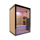 Thermora Luxury 2-Person Canadian Hemlock Wood Far Infrared Home Sauna (SAK56874) - Saksby Wholesale - Front Side VIew
