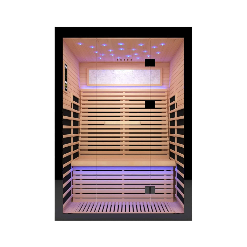 Thermora Luxury 2-Person Canadian Hemlock Wood Far Infrared Home Sauna (SAK56874) - Saksby Wholesale - Front View