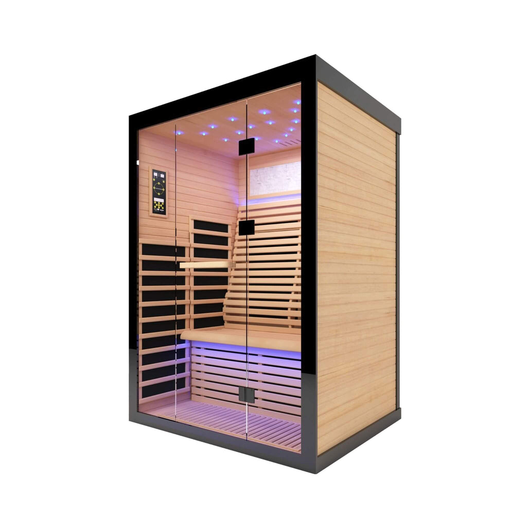 Thermora Luxury 2-Person Canadian Hemlock Wood Far Infrared Home Sauna (SAK56874) - Saksby Wholesale - Side View