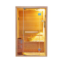Thermora Premium 2-Person 3KW Hemlock Wood Sauna With LED Wall Light (SAK28471) - Saksby Wholesale - Front View