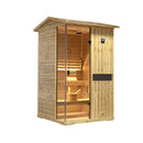 Thermora Premium 2-Person Outdoor Wooden Steam Sauna Room With Smart Control Panel And Bluetooth Audio (SAK52918) - Saksby Wholesale - Front Side View