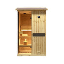 Thermora Premium 2-Person Outdoor Wooden Steam Sauna Room With Smart Control Panel And Bluetooth Audio (SAK52918) - Saksby Wholesale - Front VIew