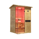 Thermora Premium 2-Person Outdoor Wooden Steam Sauna Room With Smart Control Panel And Bluetooth Audio (SAK52918) - Saksby Wholesale - Left Side View