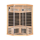 Thermora Premium Canadian Hemlock 2-Person Indoor Infrared Sauna Room With Glass Front (SAK21495) - Saksby Wholesale - Front VIew
