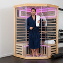 Thermora Premium Canadian Hemlock 2-Person Indoor Infrared Sauna Room With Glass Front (SAK21495) - Saksby Wholesale - Indoor View