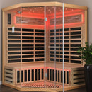 Thermora Premium Canadian Hemlock Pentagonal Indoor Infrared Sauna Room With Glass Front (SAK98673) - Saksby Wholesale - Design View