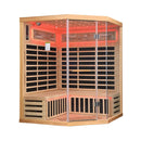 Thermora Premium Canadian Hemlock Pentagonal Indoor Infrared Sauna Room With Glass Front (SAK98673) - Saksby Wholesale - Side View Red Light