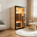 Thermora Single-Person Ameican White Oak Infrared Sauna Cabin (SAK57926) - Saksby Wholesale - Lifestyle Image