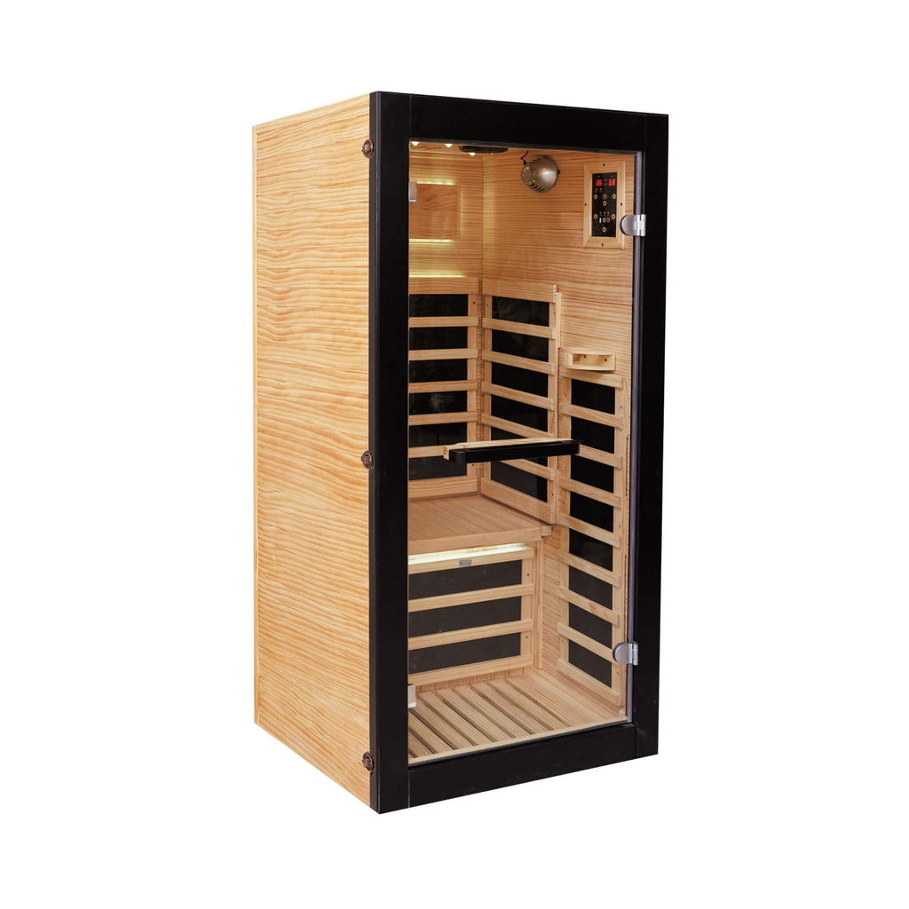 Thermora Single-Person Ameican White Oak Infrared Sauna Cabin (SAK57926) - Saksby Wholesale - Side View