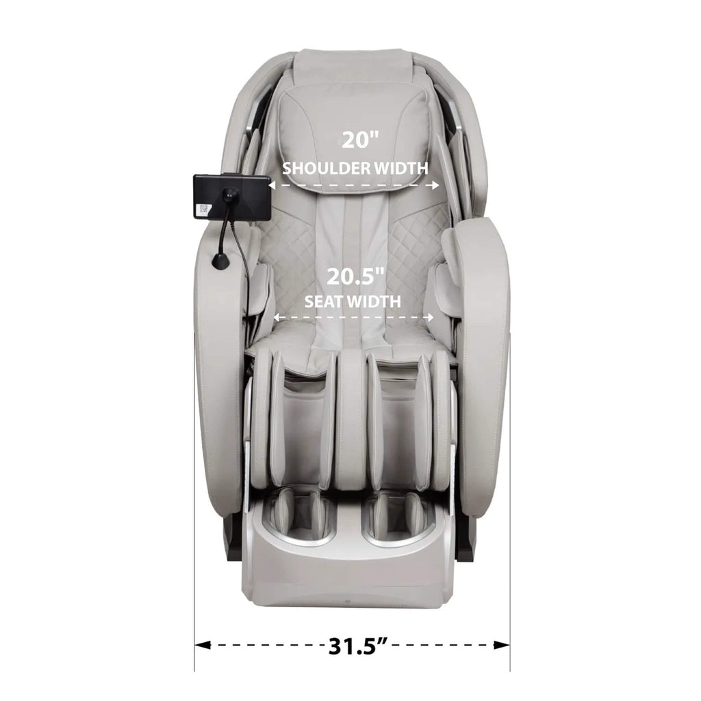 Titan 4D Advent Zero Gravity Massage Chair With Voice Control Brown SAK58762 Saksby - Front Dimensions