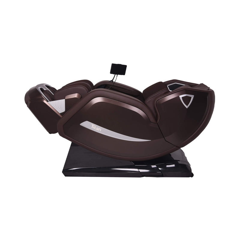 Titan 4D Advent Zero Gravity Massage Chair With Voice Control Brown SAK58762 Saksby - Left Side View Reclined