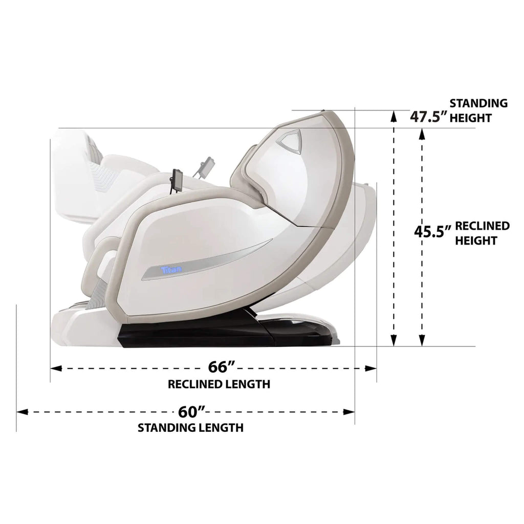 Titan 4D Advent Zero Gravity Massage Chair With Voice Control Brown SAK58762 Saksby - Reclining Dimensions