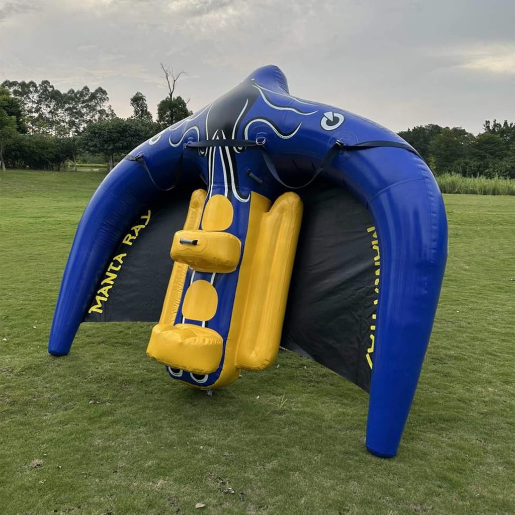 Towable Inflatable Flying Manta Ray Water Tube With Pump (SAK73280) - Saksby Wholesale - Lifestyle Image In Outside