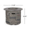 Transitional Concrete Outdoor 32 Inch Round Propane Fire Pit Table, Gray (SAK48268) Saksby Wholesale - Dimensions