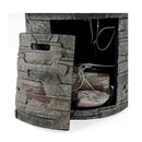 Transitional Concrete Outdoor 32 Inch Round Propane Fire Pit Table, Gray (SAK48268) - Saksby Wholesale - Focus Details