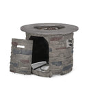 Transitional Concrete Outdoor 32 Inch Round Propane Fire Pit Table, Gray (SAK48268) Saksby Wholesale - Open Propane Pit