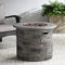 Transitional Concrete Outdoor 32 Inch Round Propane Fire Pit Table, Gray (SAK48268) Saksby Wholesale - Outdoor Lifestyle