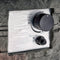 Transitional Concrete Outdoor 32 Inch Round Propane Fire Pit Table, Gray (SAK48268) - Saksby Wholesale - Switch Details