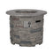 Transitional Concrete Outdoor 32 Inch Round Propane Fire Pit Table, Gray (SAK48268) - Saksby Wholesale - White Background