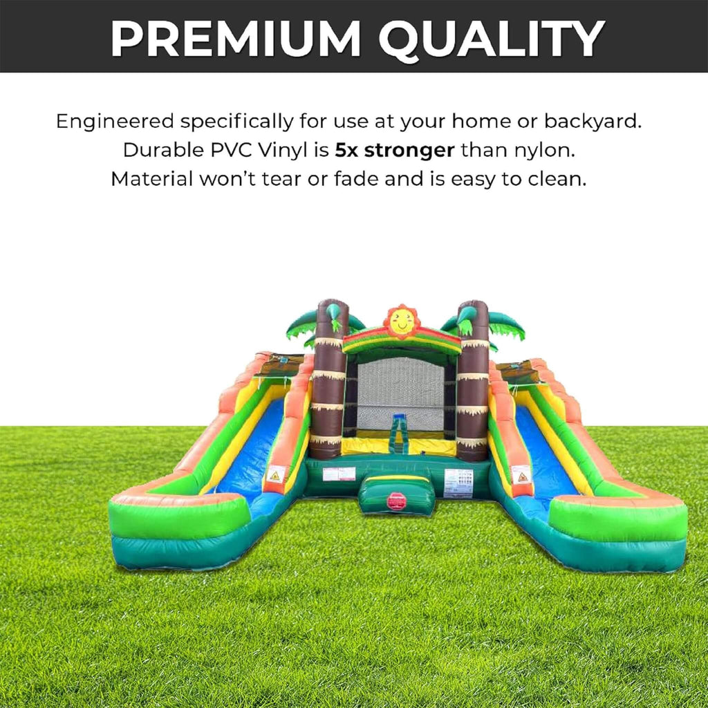 Tropical Bounce House Combo With Double Water Slides (SAK92508) - Saksby Wholesale - Material Quality Details