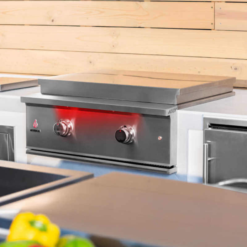 TrueFlame 30" Built-In Stainless Gas Griddle Grill (SAK85362) SAKSBY - Front Left View