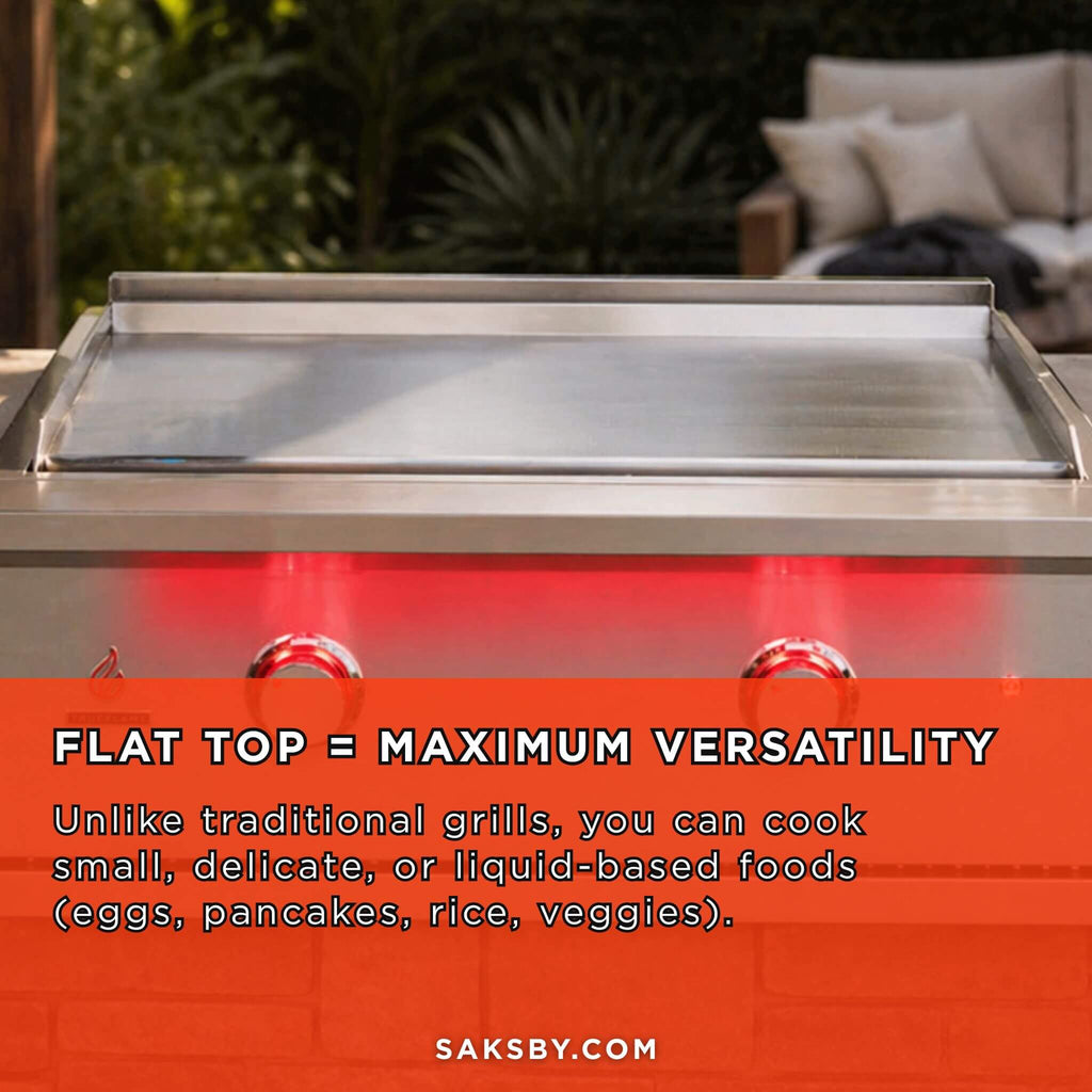 TrueFlame 30" Premium Built-In Stainless Gas Griddle Grill [TFG30] (SAK85362) - Saksby Wholesale - Flat-Top View