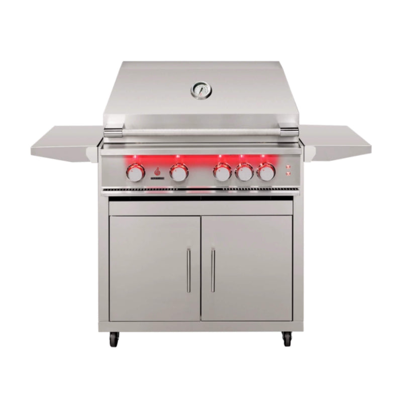 TrueFlame Built-In Gas Stainless Steel Freestanding Grills With 3 To 5  Built In Burners (SAK76845) SAKSBY - 32" Closed Cover View