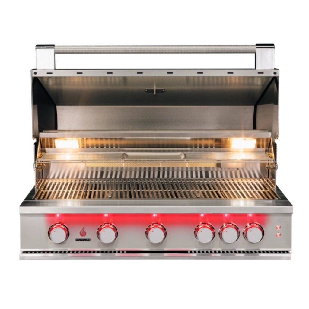 TRUEFLAME Built In Gas Stainless Steel Grill With 3 To 5  Built In Burners (SAK30587) SAKSBY 40" Open View 