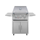 TrueFlame E Series Built-In Stainless Steel Gas Freestanding Grill With Side Shelves (SAK96473) SAKSBY - 25" Closed Cover View