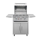 TrueFlame E Series Built-In Stainless Steel Gas Freestanding Grill With Side Shelves (SAK96473) SAKSBY - 25" Open Cover View