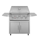 TrueFlame E Series Built-In Stainless Steel Gas Freestanding Grill With Side Shelves (SAK96473) SAKSBY - 32" Closed Cover View