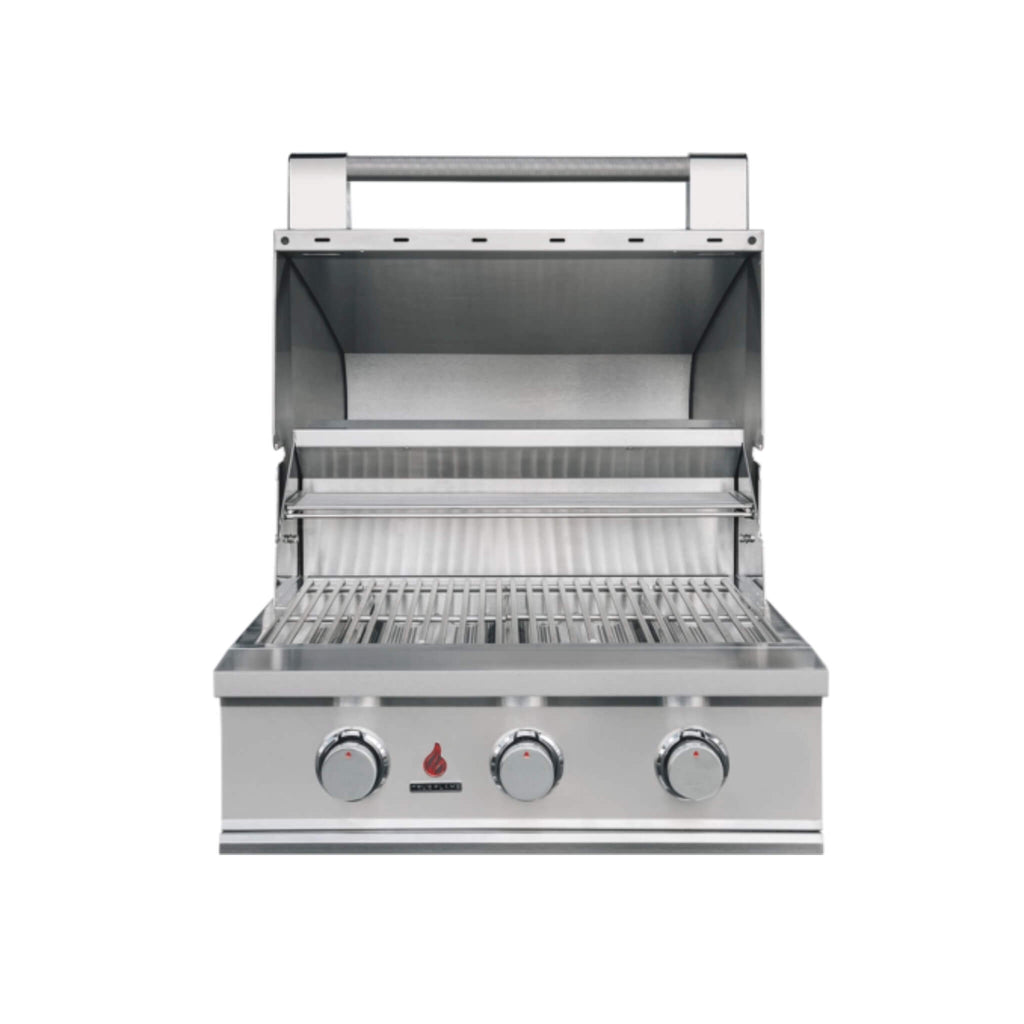 TrueFlame E Series Built-In Stainless Steel Gas Grill With 3 To 4 Burners (SAK13784) SAKSBY - 25" Open Cover View
