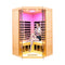 Premium 2-Person Corner Space Infrared Wooden Sauna Room With Bluetooth Speakers, 1600W (SAK81524)