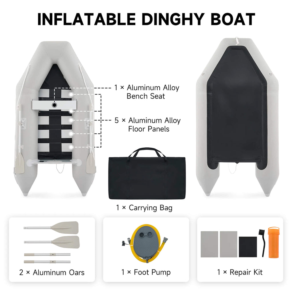Virtue US 10FT 4-Person Heavy-Duty Inflatable Dinghy Transom Sport Tender Boat (SAK98153) - Saksby Wholesale - Accessories