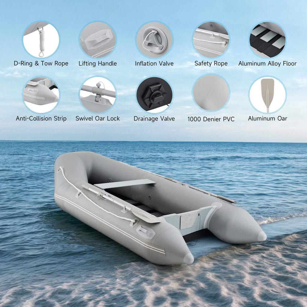 Virtue US 10FT 4-Person Heavy-Duty Inflatable Dinghy Transom Sport Tender Boat (SAK98153) - Saksby Wholesale - Components