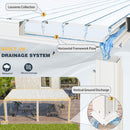 White Louvered Aluminum Pergola With Adjustable Roof And Pull-Down Screens (SAK46817) - Saksby Wholesale - Built-In Drainage