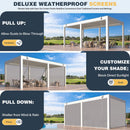 White Louvered Aluminum Pergola With Adjustable Roof And Pull-Down Screens (SAK46817) - Saksby Wholesale - Different Screen Setups
