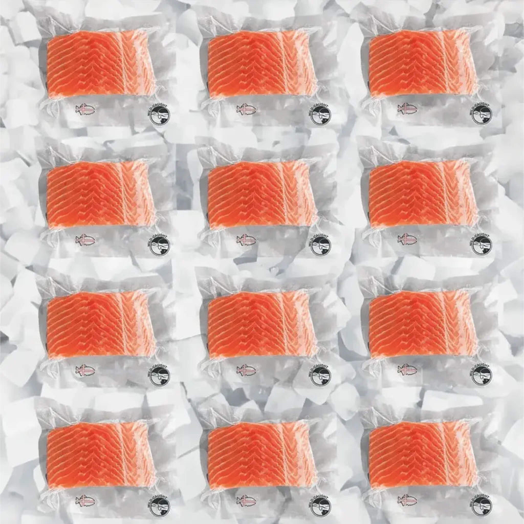 Premium Wild Caught Columbia River King Skin-On Salmon (Bulk Case) (SAK36710)