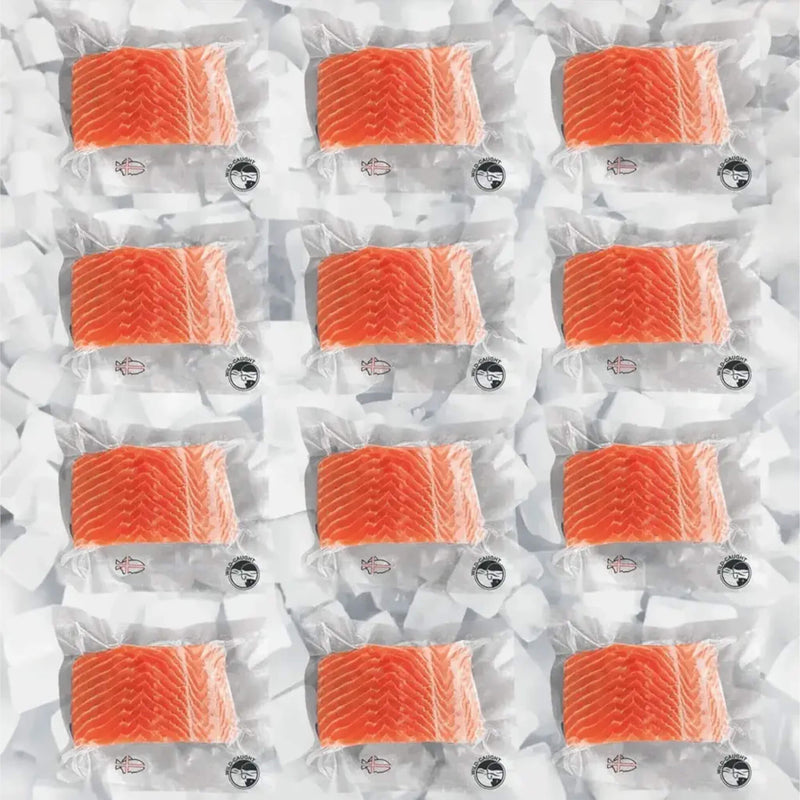 Premium Wild Caught Columbia River King Skin-On Salmon (Bulk Case) (SAK36710)