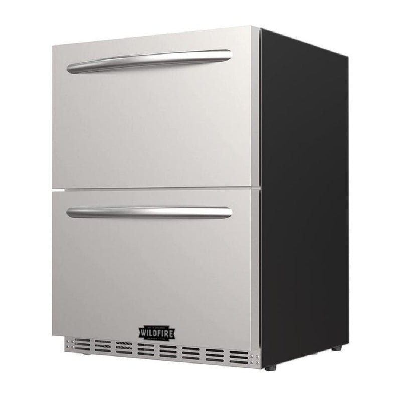 WILDFIRE 24" Dual Drawer Door Stainless Steel Outdoor Kitchen Fridge With 5.3 Cubic Feet Capacity (SAK50832)-SAKSBY