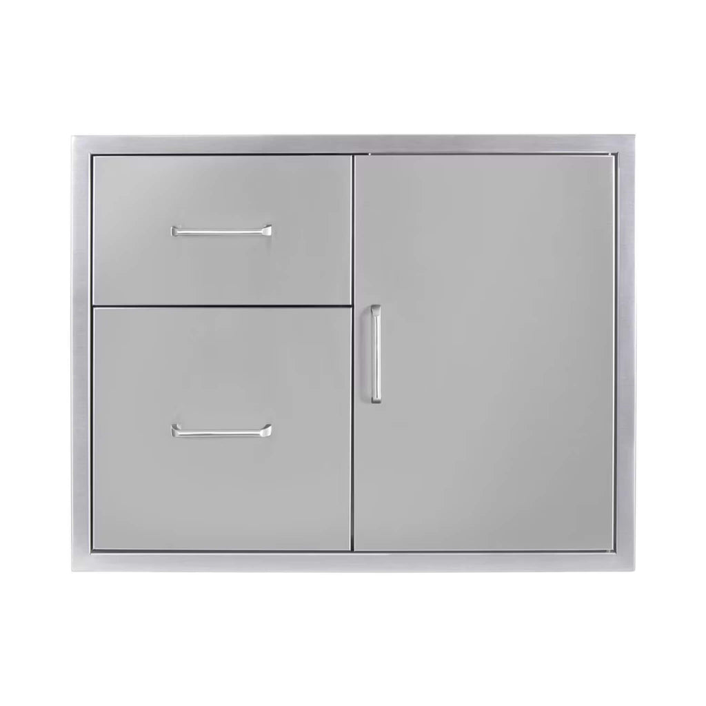 Wildfire Outdoor Living Black Stainless Steel Access Door And Double Drawer (SAK89015) - Saksby Wholesale - Front View Silver