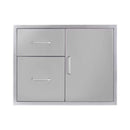 Wildfire Outdoor Living Black Stainless Steel Access Door And Double Drawer (SAK89015) - Saksby Wholesale - Front View Silver