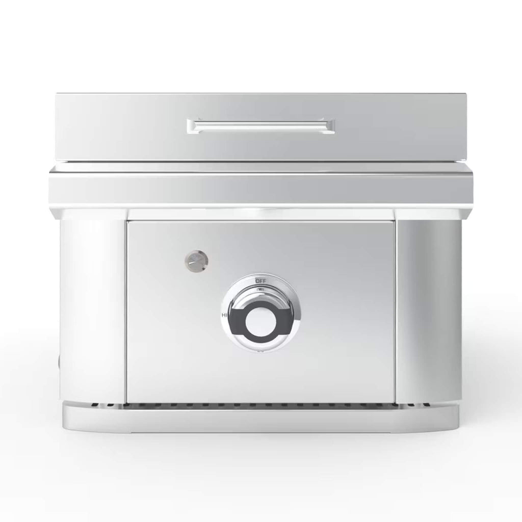 Wildfire Outdoor Living 15" Wide 17K BTU Ranch Pro Stainless Steel Griddle (SAK19684) - Saksby Wholesale - Front View Silver