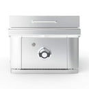 Wildfire Outdoor Living 15" Wide 17K BTU Ranch Pro Stainless Steel Griddle (SAK19684) - Saksby Wholesale - Front View Silver