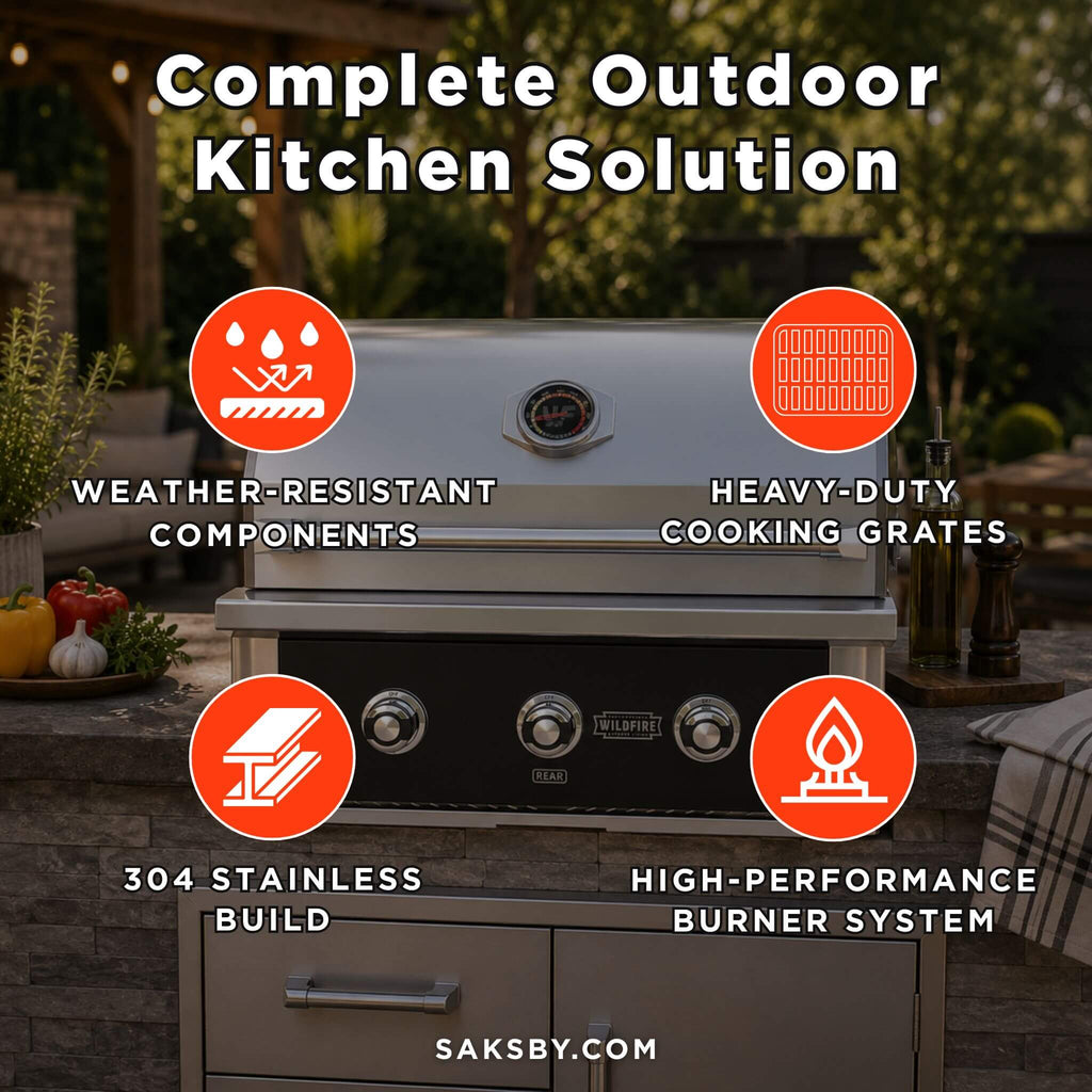 Wildfire Outdoor Living Ranch Pro 30-Inch 304 Stainless Steel Grill [WFPRO30G-BSS/SS] (SAK25374) - Saksby Wholesale - Features